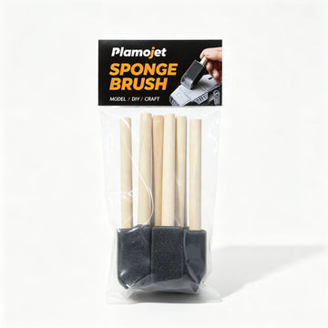 PLAMOJET six-piece sponge brush set in original transparent retail packaging