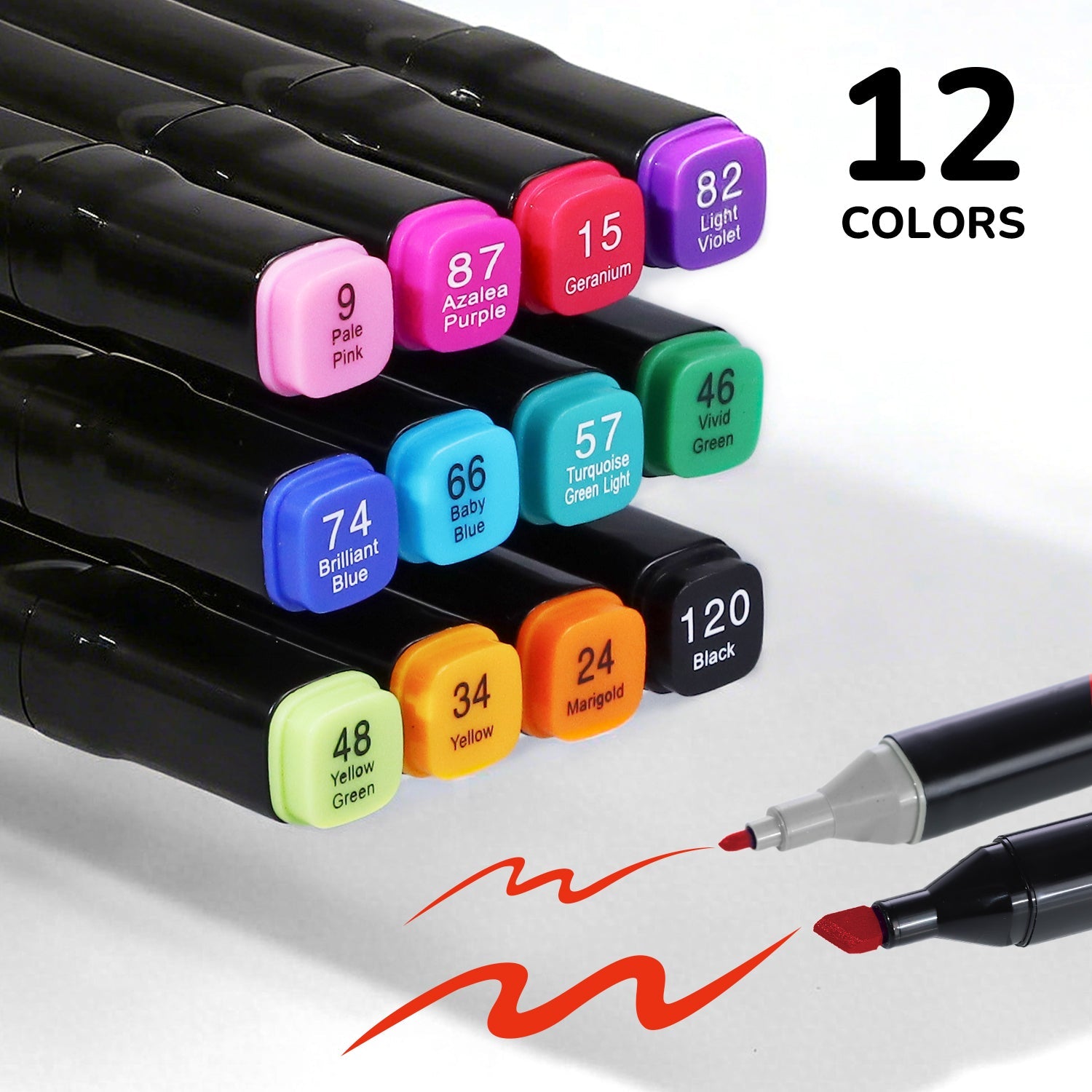 Winsons 12/24/36/60/120/240 Colors Dual Tip Alcohol Markers Set for Airbrush Marker Replacement