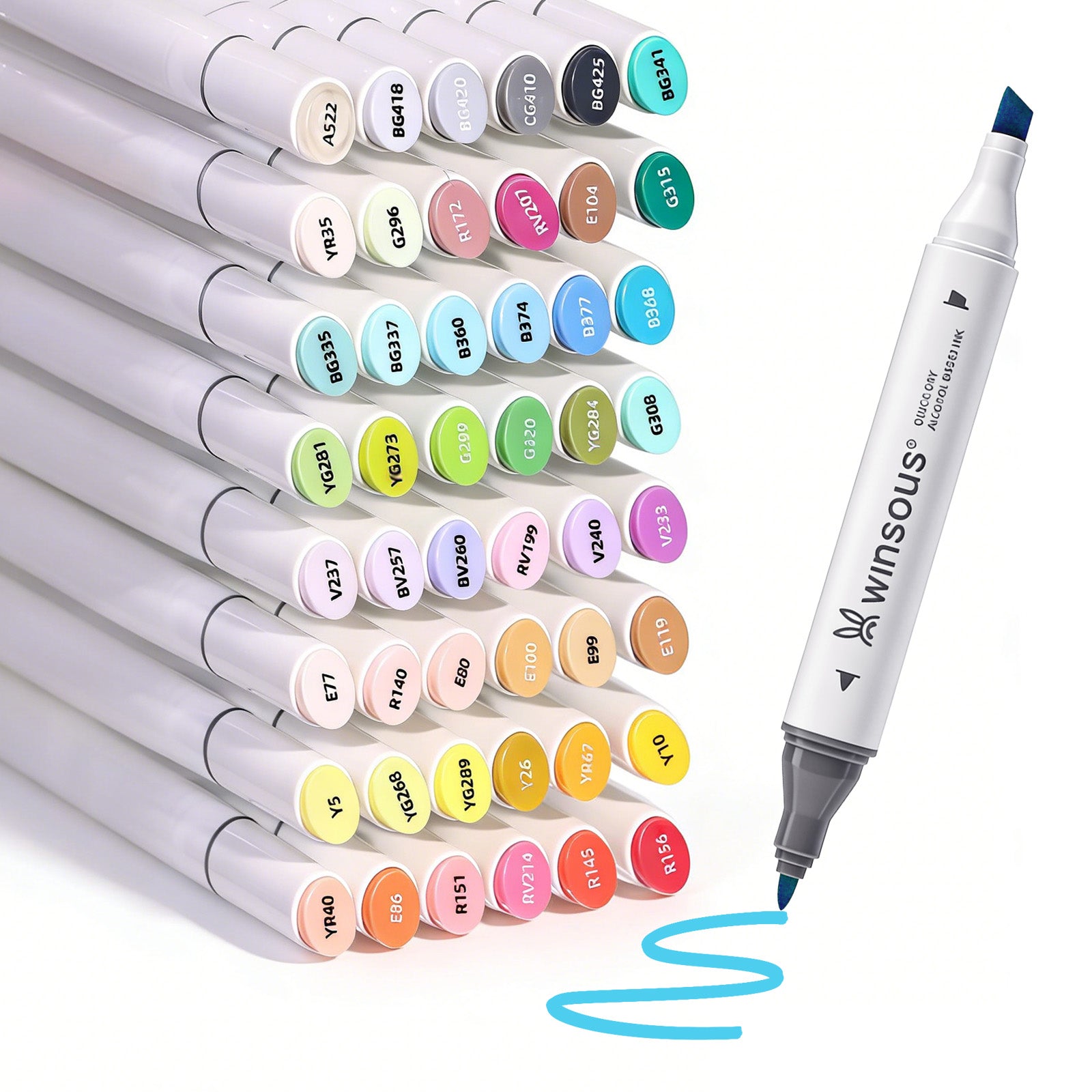 Winsons Upgrade Dual Tip Alcohol Markers Set – Airbrush Compatible Professional Art Markers (24/48/72 Colors)