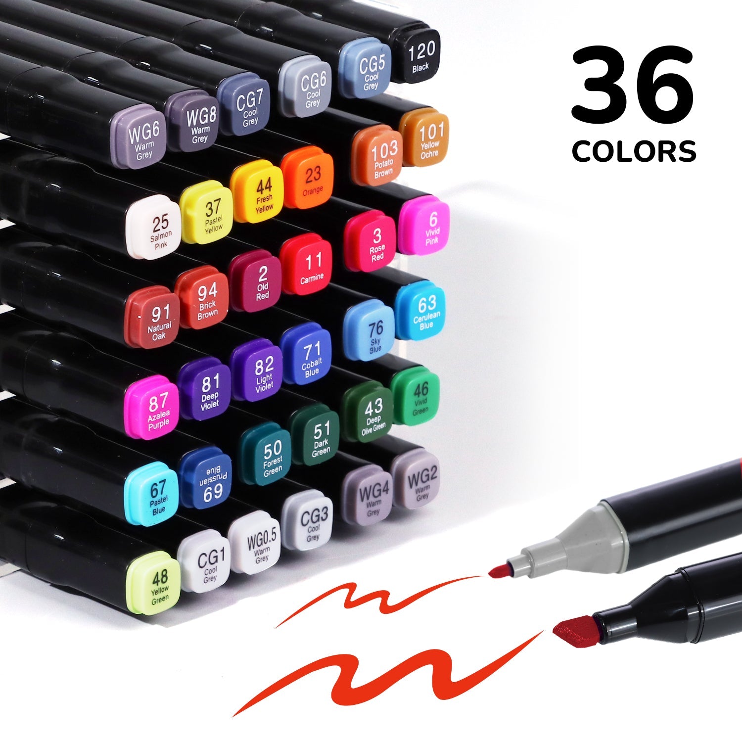 Winsons 12/24/36/60/120/240 Colors Dual Tip Alcohol Markers Set for Airbrush Marker Replacement
