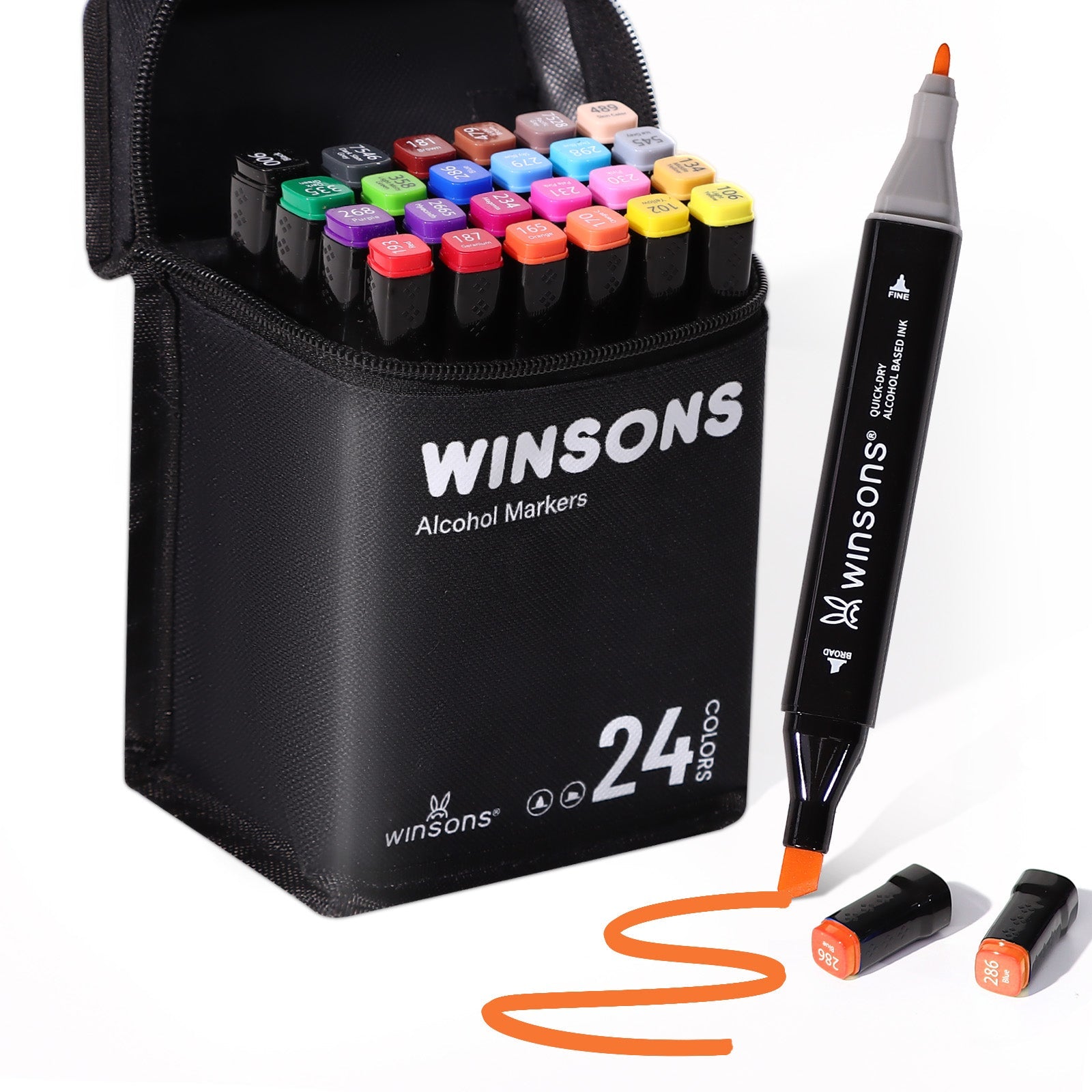 Winsons 12/24/36/60/120/240 Colors Dual Tip Alcohol Markers Set for Airbrush Marker Replacement