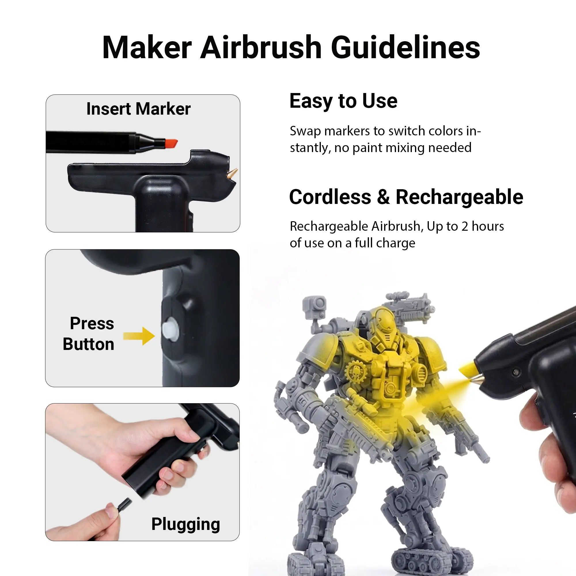 1.0 Cordless Electric Airbrush Marker Kit