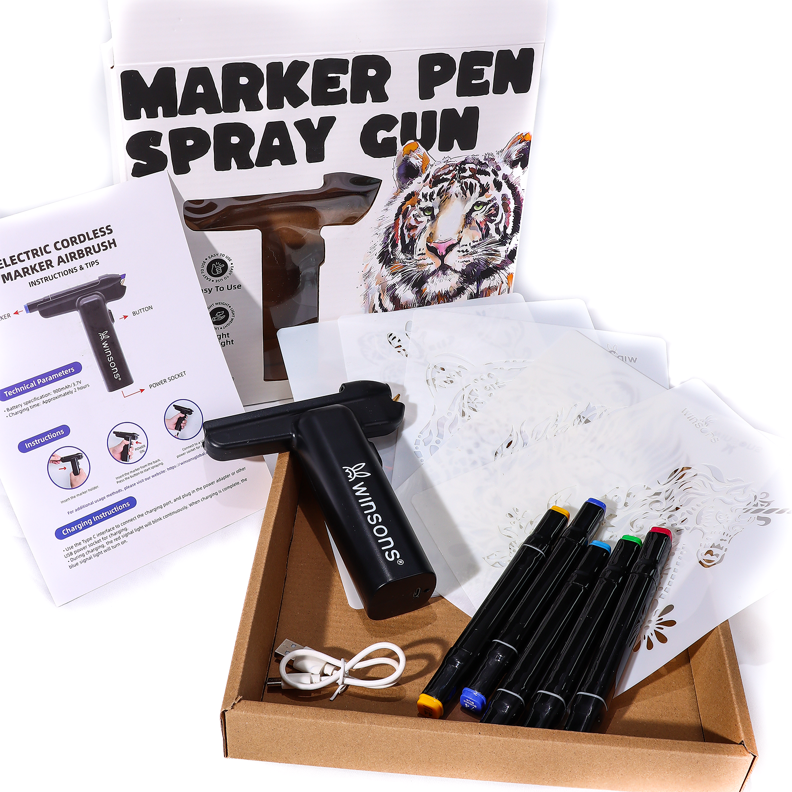 WINSONS 1.0 Cordless Electric Airbrush Marker Kit