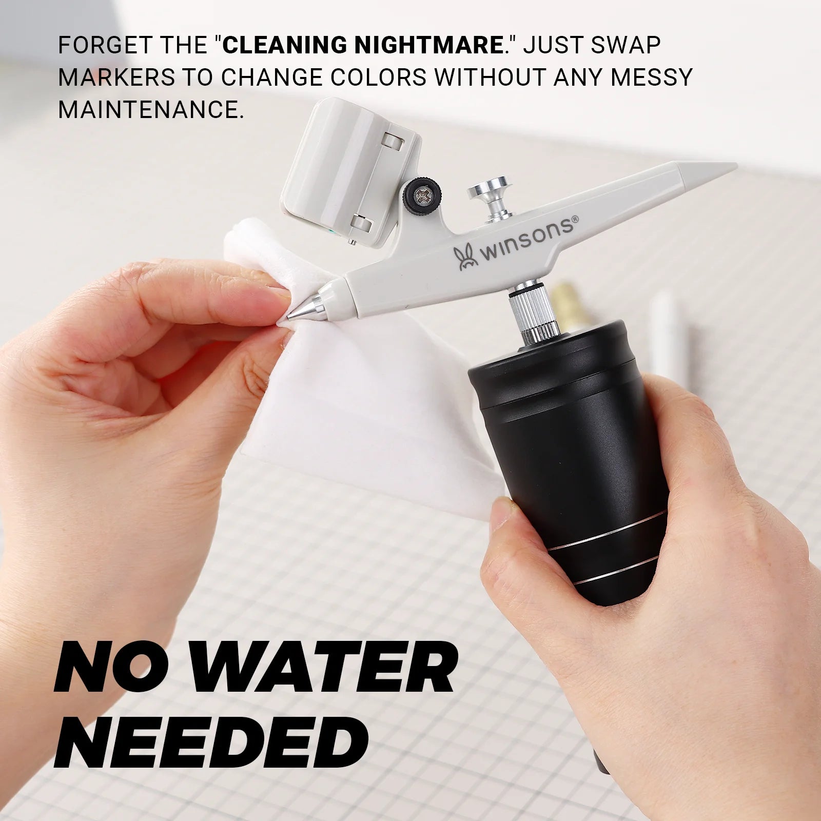 2.1 Upgraded Cordless Marker Airbrush System with Fit Most Pen Holder