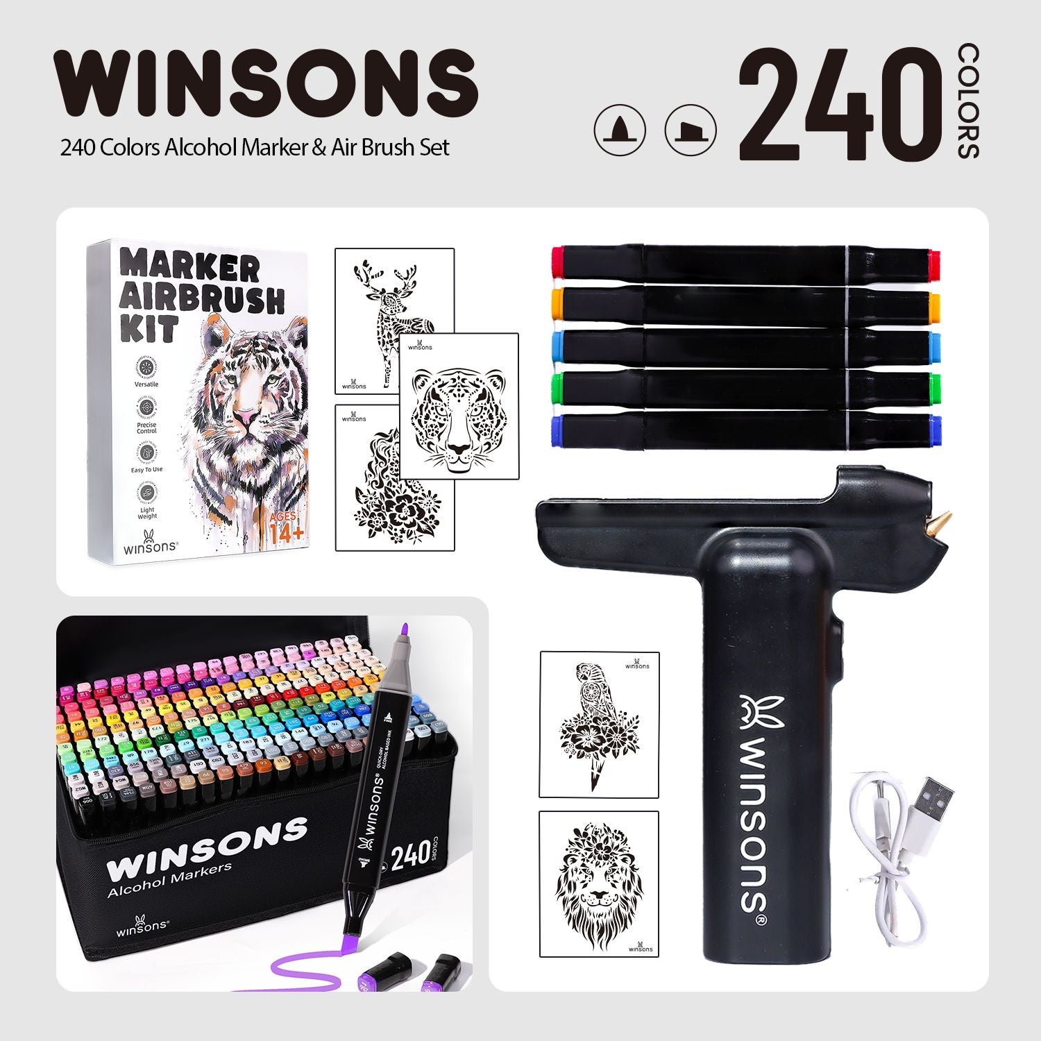 WINSONS 1.0 Cordless Electric Airbrush Marker Kit