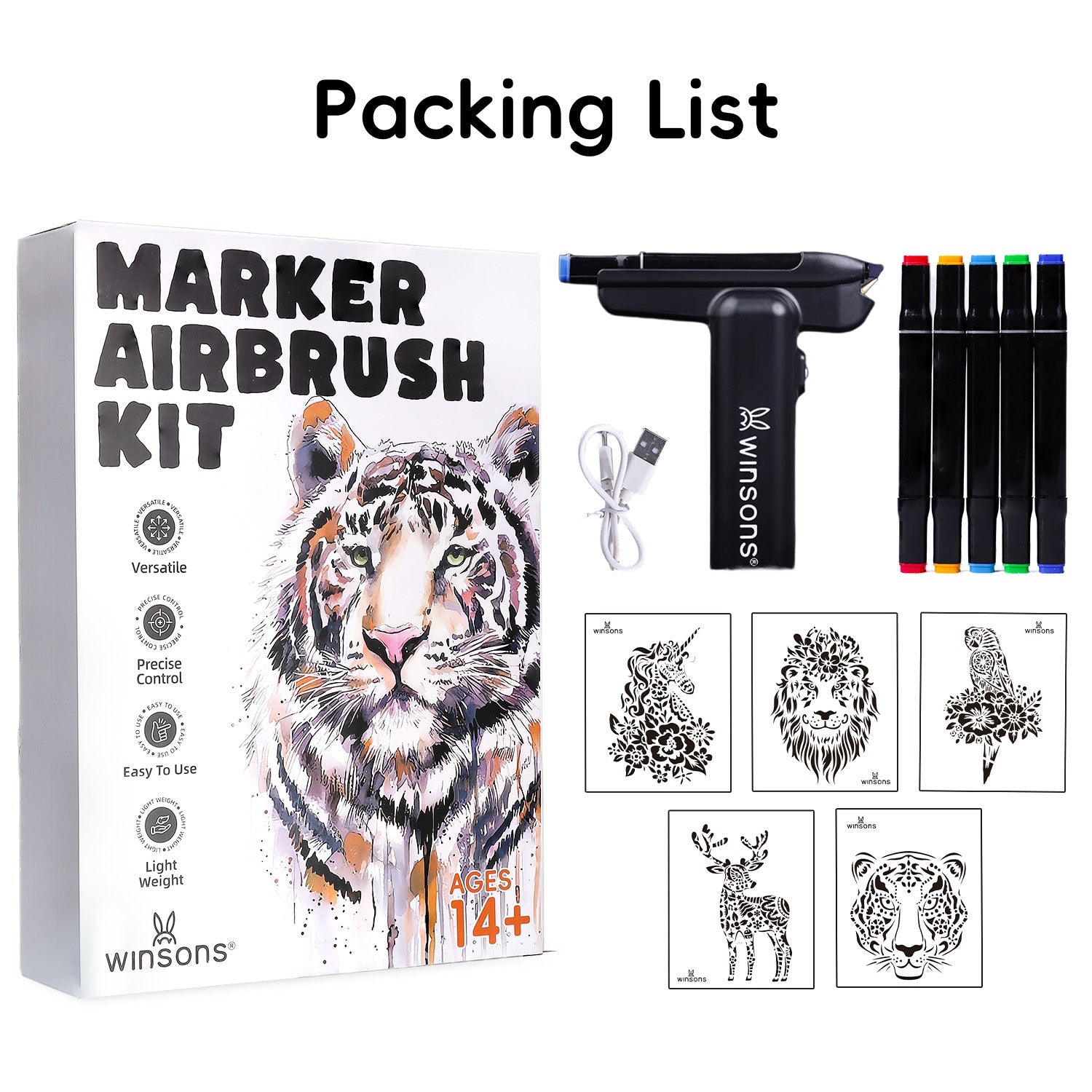WINSONS 1.0 Cordless Electric Airbrush Marker Kit
