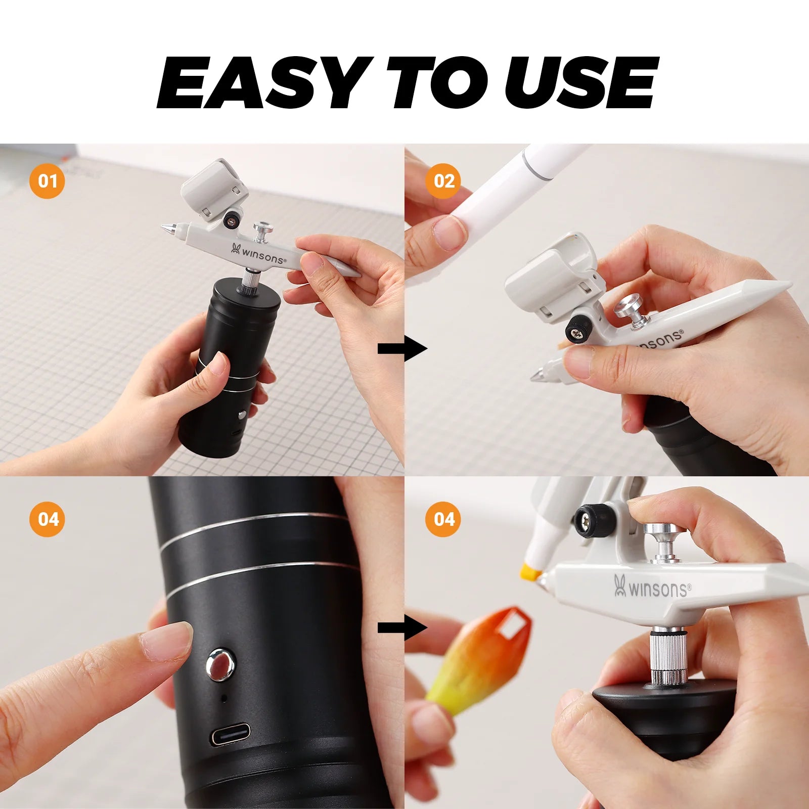 2.1 Upgraded Cordless Marker Airbrush System with Fit Most Pen Holder