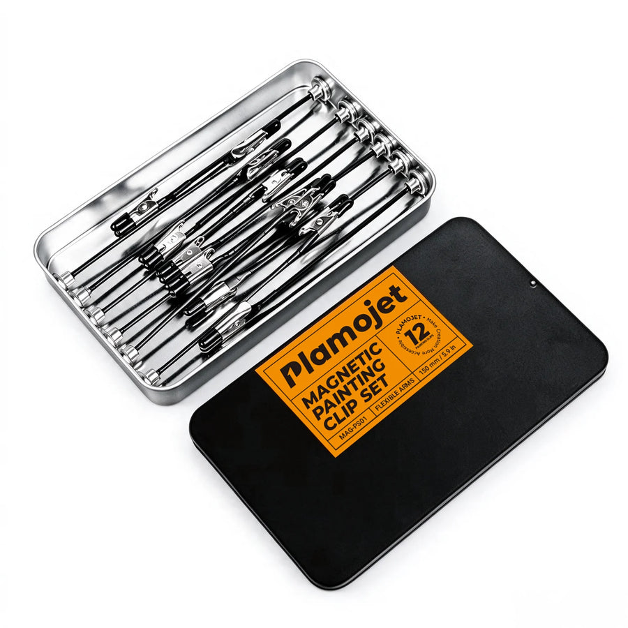 Plamojet Magnetic Bendable Alligator Clip Sticks Set with Metal Storage Case